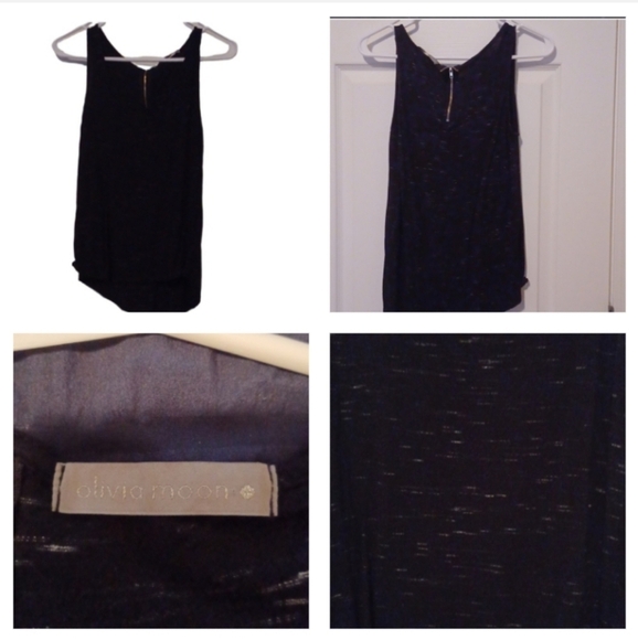 💙🌺Black Sleeveless Top Zipper In The Back - Picture 1 of 8